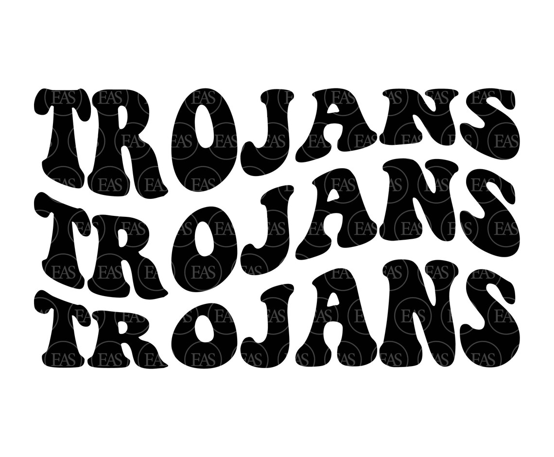 Trojans Wavy Stacked Svg Go Trojans Svg Trojans Team Svg - Etsy