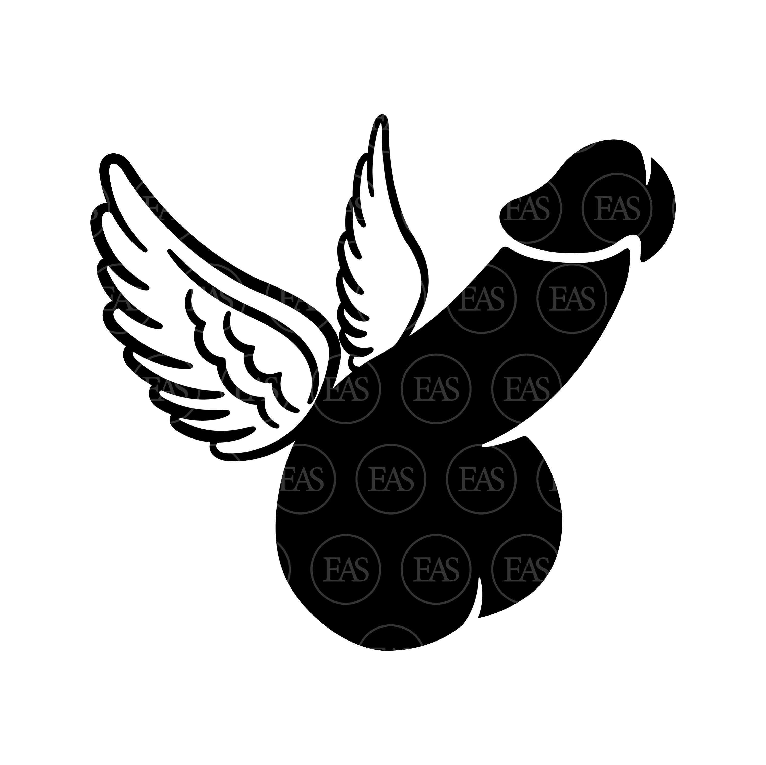 Pene alato Svg, pene con ali Svg Clipart, file di taglio vettoriale per  Cricut, Silhouette, Pin, Pdf Png Dxf Eps, Adesivo, Decalcomania, Vinile,  Stencil - Etsy Italia