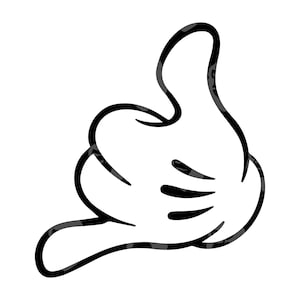 Cartoon Shaka Hand Svg, Shaka Hand Png, Hang Loose Svg, Aloha Hand Svg, Hawaii Mahalo Hand Svg. Vector Cut file Cricut, Silhouette.