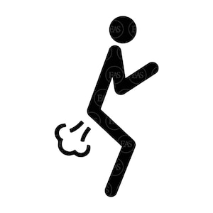 Fart Svg, Farting Stickman Figure Svg, Fart Zone Svg. Vector Cut file for Cricut, Silhouette, Sticker, Decal, Stencil, Pdf Png Dxf Eps
