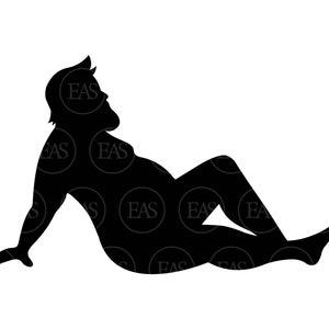 Grosso Sexy Curvilíneo Mudflap Guy Svg, Chubby Man Svg, Fat Trucker Guy Svg. Arquivo de corte vetorial Cricut, Silhueta, Pdf Png Dxf Eps, Adesivo, Decalque.