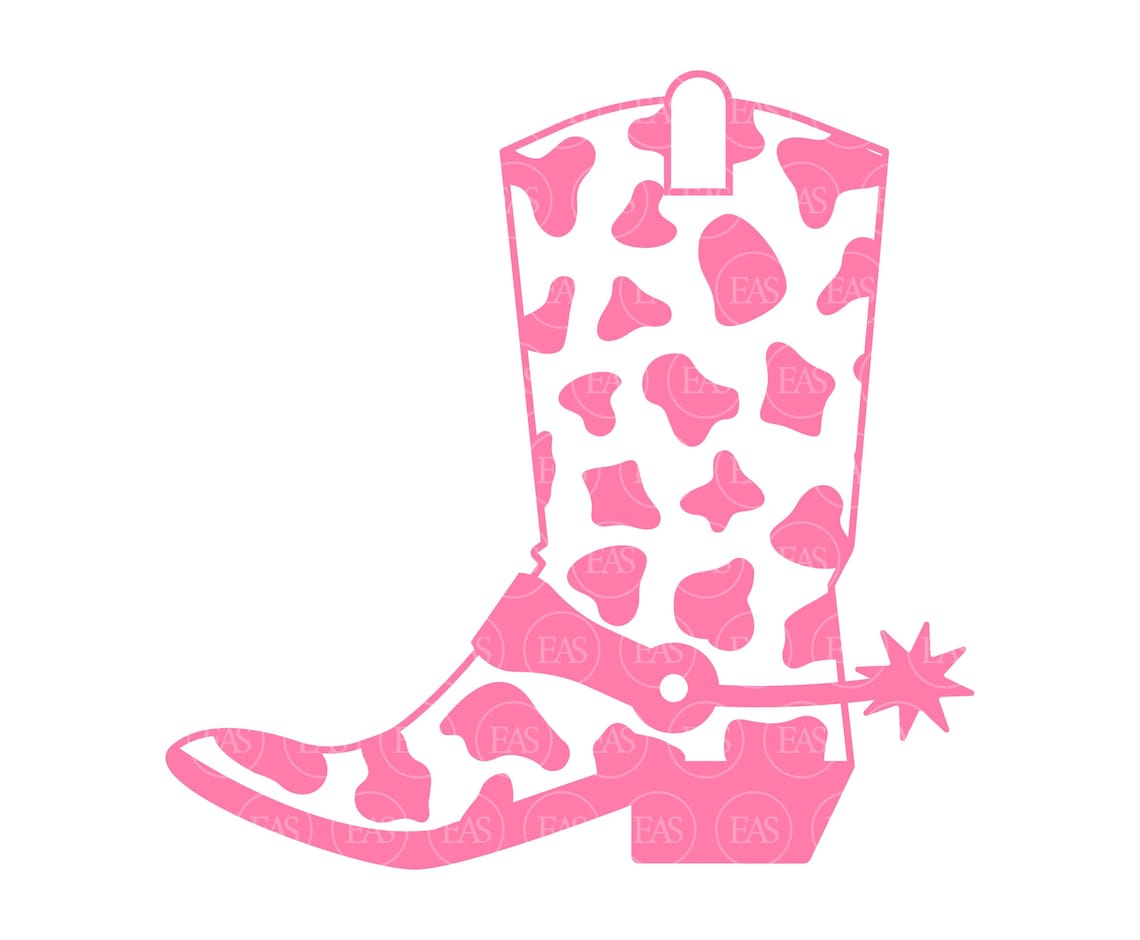 Cowboy Boot Cow Print Svg, Cowgirl Svg, Country Girl, Nashty, Nash Bash ...
