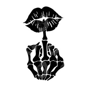 Lips Middle Finger Svg, Skeleton Middle Finger Png. Vector Cut file Cricut, Silhouette.