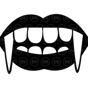 Vampiro Svg, Boca de Vampiro Svg, Dentes de Vampiro Svg, Halloween. Arquivo de corte vetorial Cricut, Silhueta, Adesivo, Decalque, Vinil, Pdf Png Dxf Eps.
