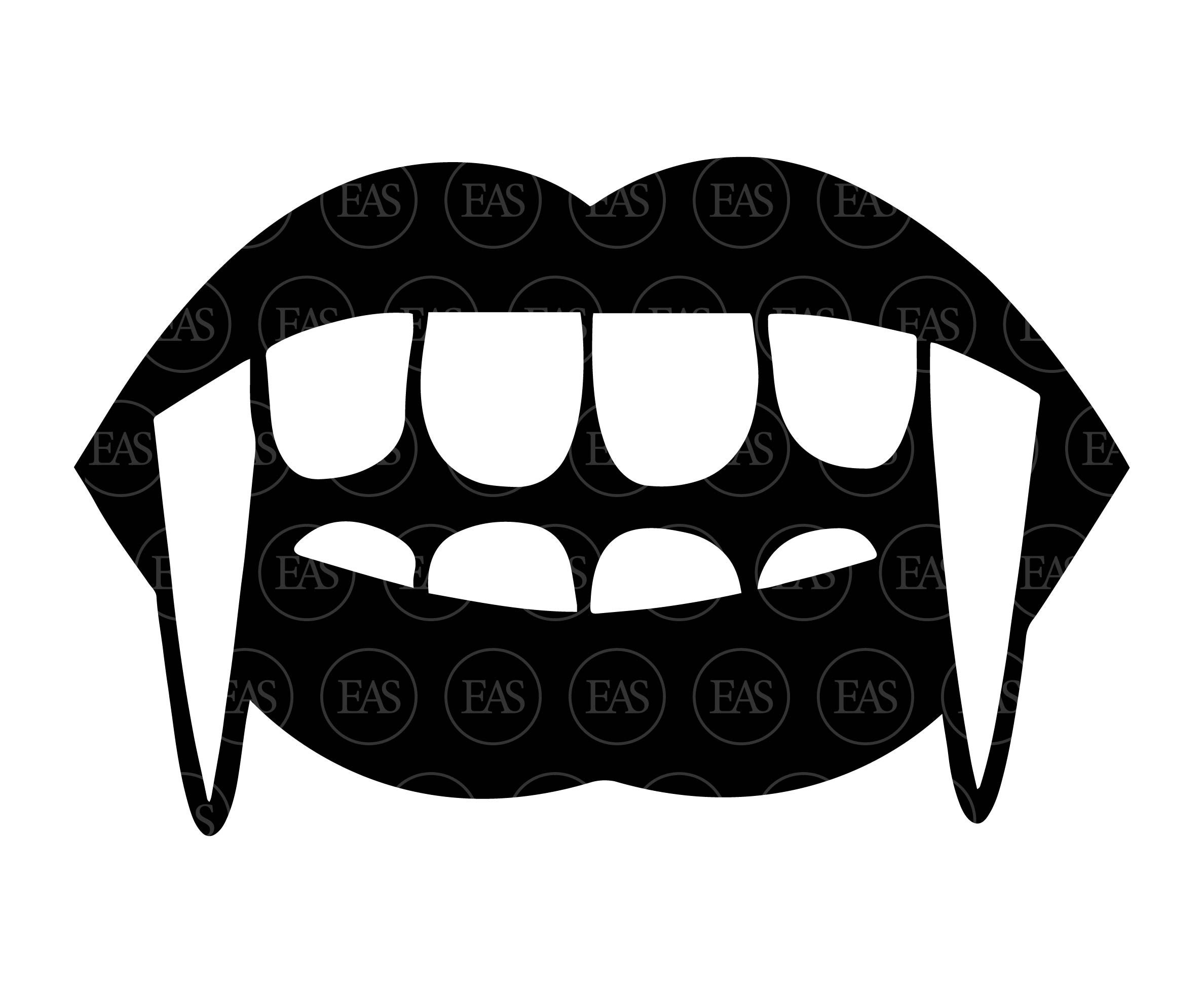 Halloween Fangs Vampire Lips SVG