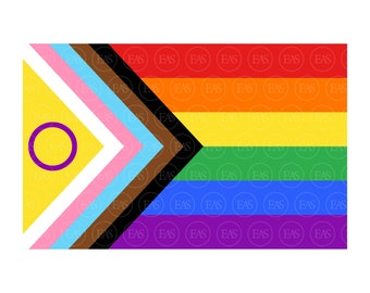 Lgbtq Intersex Inclusive Flag Svg, Rainbow Flag Svg, Lgbt Pride Month. Clip art, Vector Cut file Cricut, Silhouette, Pdf Png Dxf Eps.