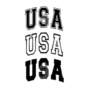 Usa Svg, Usa Png, Amerikaanse vlag, 4 juli, Verenigde Staten van Amerika, Arched Varsity. Vector gesneden bestand voor Cricut, silhouet.