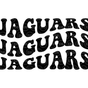 Jaguars Wavy Stacked Svg, Go Jaguars Svg, Jaguars Team Svg, Retro Vintage Groovy Font. Vector Cut file Cricut, Silhouette, Pdf Png Dxf.