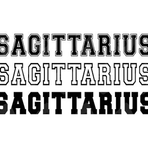 射手座 SVG、射手座 PNG、大学代表フォント、星座、星占い、占星術。ベクター カット ファイル Cricut、シルエット、ステッカー。