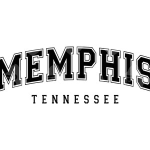 Memphis Tennessee Svg, Memphis Tennessee Png, gebogen Varsity lettertype Svg, Amerika staat. Vector gesneden bestand Cricut, silhouet, Pdf Png Dxf.
