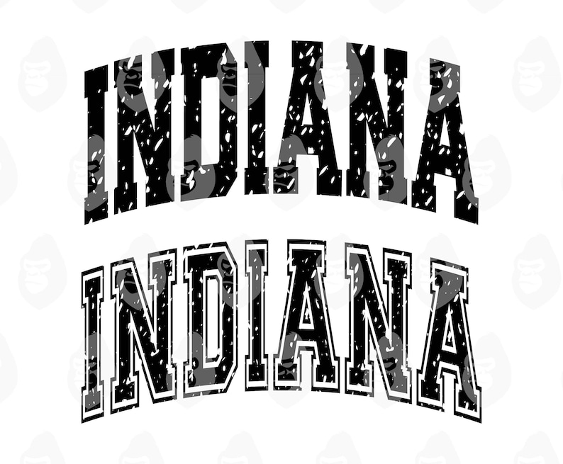 Indiana Svg, Indiana Grunge Png, Varsity College Arched Text, America ...