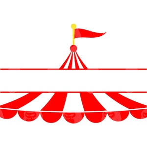 Monograma de carpa de circo Svg, Carpa de circo Png, Equipo de carnaval, Clipart de circo, Cumpleaños. Archivo de corte vectorial Cricut, Silueta.