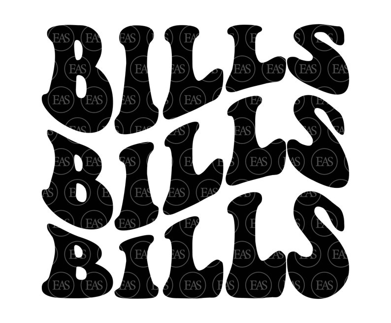 Bills Wavy Stacked Svg, Go Bills Svg, Bills Team Svg, Retro Vintage ...