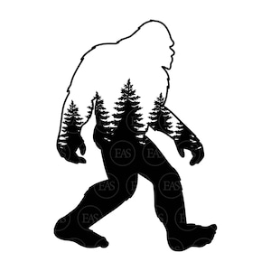 Bigfoot Svg, bos Svg, Big Foot Print Svg, Yeti Svg, Sasquatch Svg. Vector gesneden bestand Cricut, silhouet, sticker, sticker, Pdf Png Dxf Eps.