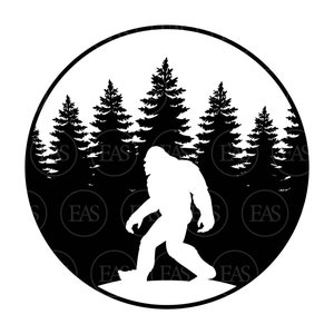 Bigfoot Svg, Forest Svg, Big Foot Print Svg, Yeti Svg, Sasquatch Svg, Woods Svg. Vector Cut file Cricut, Silhouette, Sticker, Pdf Png Dxf.