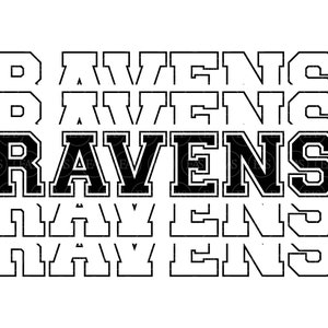 Stacked Ravens Svg, Go Ravens Svg, Run Ravens, Ravens Team Svg, Sport Jersey Font, School Cheer Mom. Vector Cut file Cricut, Pdf Png Dxf.