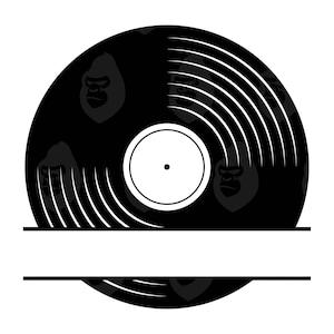 Monograma de disco de vinil Svg, Disco de vinil Png, Disco de música Svg, Disco de vinil Svg, Vinil vintage. Arquivo de corte vetorial para Cricut, Silhueta.