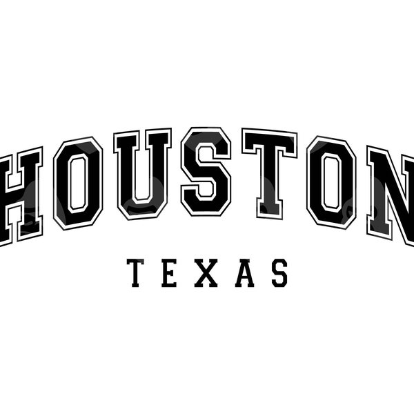 Houston Texas Svg, Houston Texas Png, Arched Varsity Font Svg, America State. Vector Cut file Cricut, Silhouette.