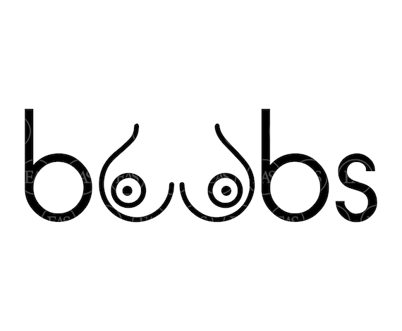 Boobs Svg, Hand Drawn Tits Svg. Sketch Boobies Svg. Vector Cut file for  Cricut, Silhouette, Sticker, Decal, Vinyl, Stencil, Pdf Png Dxf Eps.