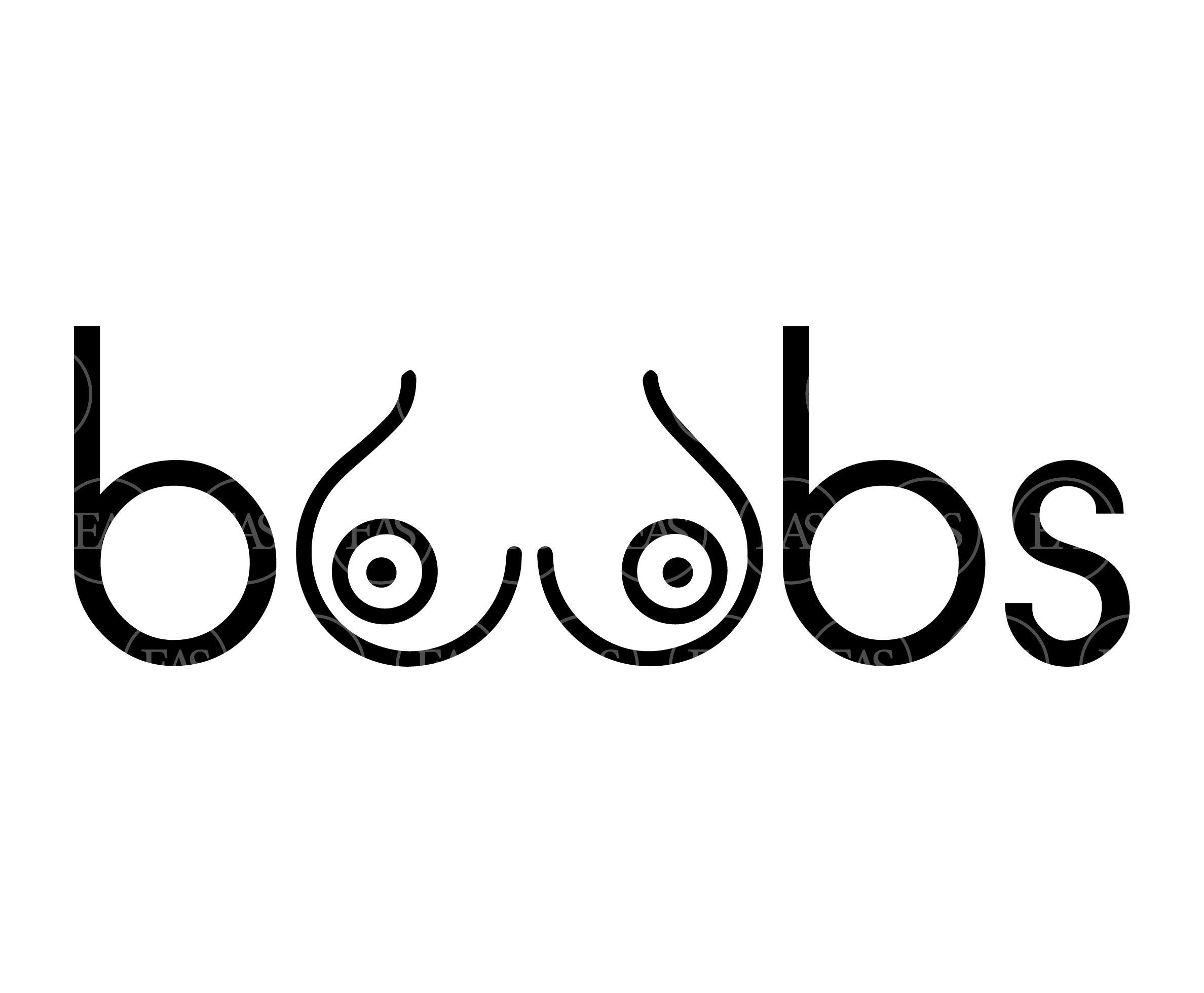 Boobs Svg, Tits Svg. Vector Cut File for Cricut, Silhouette, Sticker,  Decal, Vinyl, Stencil, Pin, Pdf Png Dxf Eps 