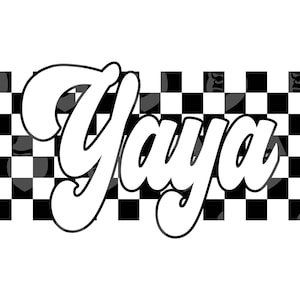 Yaya a cuadros retro SVG, Yaya PNG, Vida de abuela, Abuela, Día de la Madre, Camiseta de abuela, Mimi, Gigi. Archivo de corte vectorial para Cricut y Silhouette.