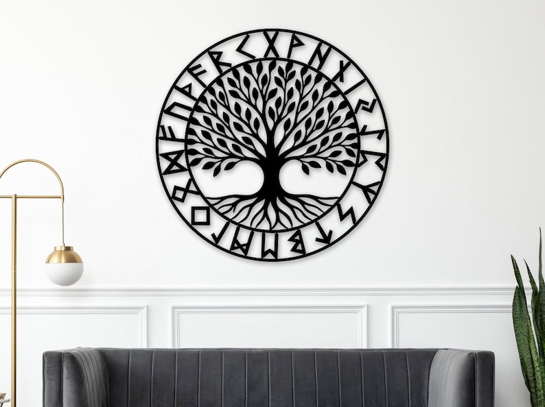 Tree of Life, Norse Viking Runes Metal Laser Cut File SVG PNG DXF ...