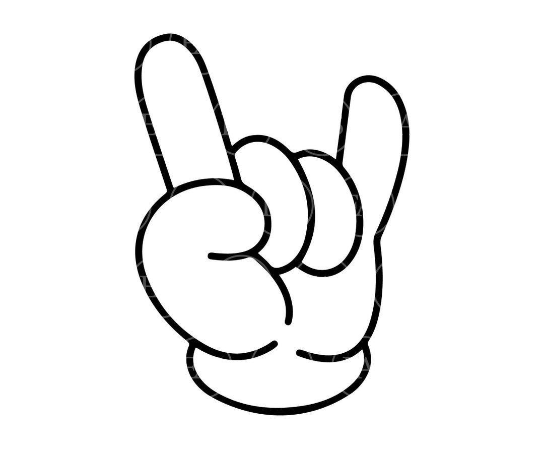Cartoon Rock Horns Svg, Devil Horns Svg, Rock'n Roll Svg, Hand Gesture