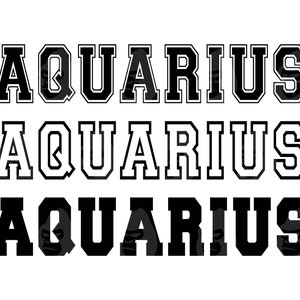 Verseau Svg, Verseau png, police universitaire, signes du zodiaque, horoscope, astrologie. Fichier de coupe vectorielle Cricut, Silhouette, autocollant.