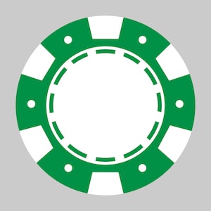 Green Casino Chip Svg, Casino Chip Png, Casino Coin Svg, Poker, Roulette, Las Vegas. Vector Cut file Cricut, Silhouette.