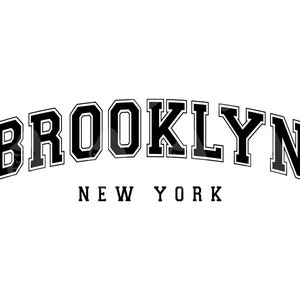 Brooklyn Nueva york Svg, Brooklyn Nueva york Png, Arched Varsity Font Svg, Estado de América. Archivo de corte vectorial Cricut, Silueta, Pdf Png Dxf.