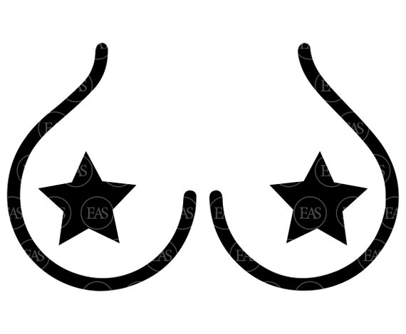 Star Nipples Svg, Boobs Svg, Tits Svg. Vector Cut File for Cricut,  Silhouette, Sticker, Decal, Vinyl, Stencil, Pin, Pdf Png Dxf Eps -   Israel