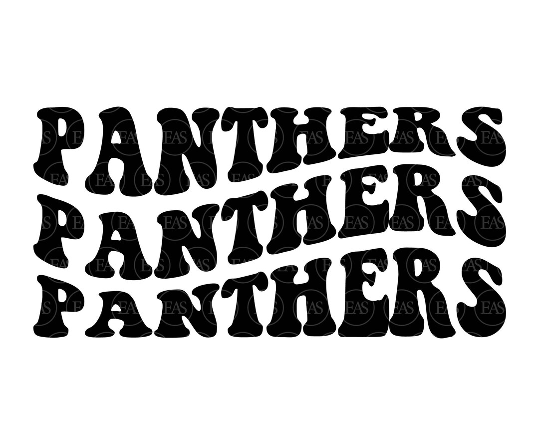 Panthers Wavy Stacked Svg, Go Panthers , Panthers Team, Retro Vintage