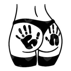 Handabdruck Booty SVG, Handabdruck Booty Png, Pfirsich Ass SVG, Pfirsich Hintern SVG, Handabdruck geschnitten Datei Vektor-Schnittdatei für Cricut, Silhouette, Schablone.