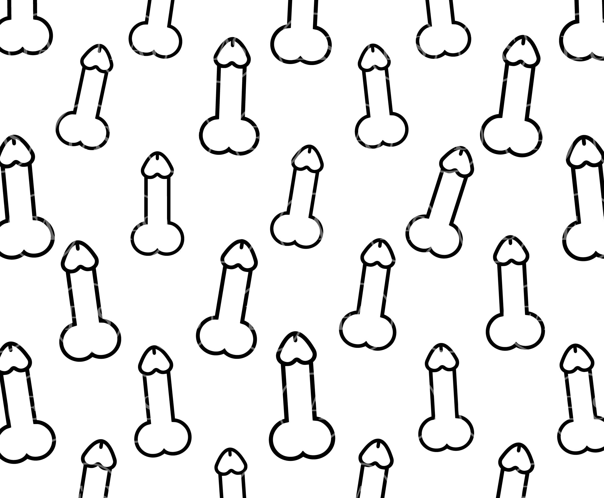 Penis Pattern Svg, Seamless Cock Pattern, Dick Pattern. Clip art, Vector Cut file for Cricut, Silhouette, Pdf Png Dxf Eps