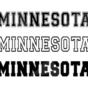 Minnesota Svg, Minnesota Varsity Png, College Font Text, America State Svg. Vector Cut file Cricut, Silhouette, Sticker.