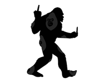 Bigfoot Middle Finger Svg, Big Foot Png, Yeti Svg, Sasquatch Svg. Vector Cut file Cricut, Silhouette.