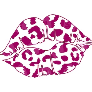 Puede incluir: Labios rosas con un diseño de estampado de leopardo.