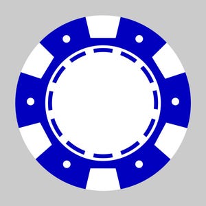 Blue Casino Chip Svg, Casino Chip Png, Casino Coin Svg, Poker, Roulette, Las Vegas. Vector Cut file Cricut, Silhouette.