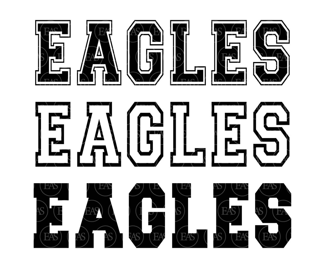 Eagles Svg Eagles Varsity Font Go Eagles Svg Eagles Jersey Etsy