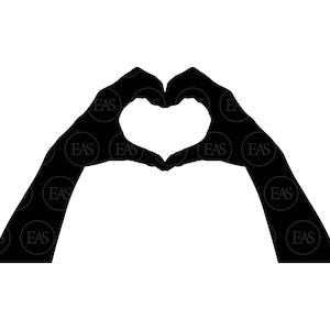 Hand Heart Gesture Svg, I Love You Hand Sign Svg, ASL, Sign Language Svg. Vector Cut file Cricut, Silhouette, Stencil, Pdf Png Dxf Eps.