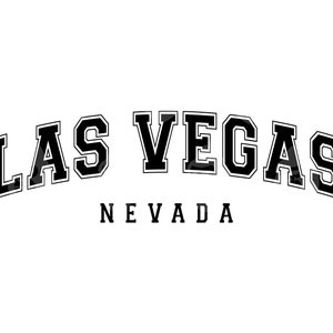 Las Vegas Nevada Svg, Las Vegas Nevada Png, Arched Varsity Font Svg, Estado de América. Archivo de corte vectorial Cricut, Silueta.