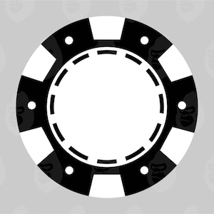 Casinochip Svg, Casinochip Png, Casinomunt Svg, Poker, Roulette, Las Vegas. Vector gesneden bestand Cricut, silhouet, sticker.