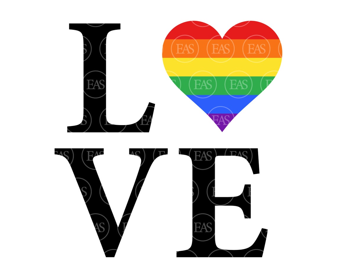 Love Svg, Rainbow Flag Heart Svg, Lgbtq Svg, Pride Svg. Clip Art, Cut ...