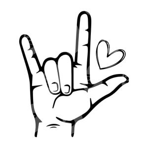 Eu te amo sinal de mão Svg, eu te amo png, ASL, linguagem de sinais Svg. Arquivo de corte vetorial Cricut, Silhouette.