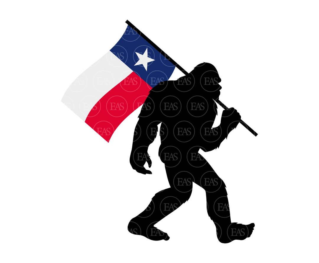 Bigfoot Texas Flag Svg, Big Foot Svg, Yeti Svg, Sasquatch Svg. Vector