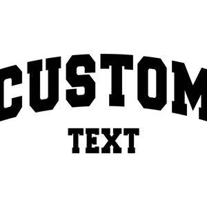 Aangepaste tekst Svg, College lettertype Svg, Varsity lettertype, teamsport lettertype, universiteit lettertype, gepersonaliseerd gebogen lettertype. Bestand Cricut, Pdf Png Dxf knippen.