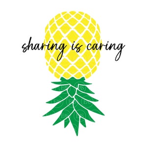 Svg de abacaxi de cabeça para baixo, compartilhar é cuidar, citação de casal swinger, camiseta swinger. Arquivo de corte Cricut, Silhueta. Pin, Pdf Png Dxf.