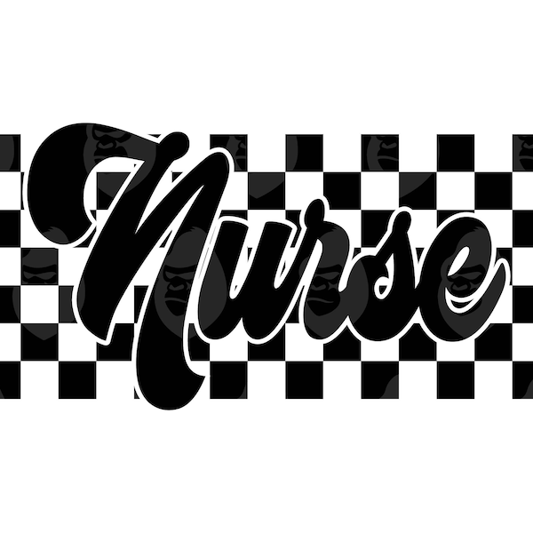 Retro Checkered Nurse Svg, Nurse Png, Nurse T-shirt, Nurse Life, Nurse Mom, Med Student. Vector Cut file for Cricut, Silhouette.