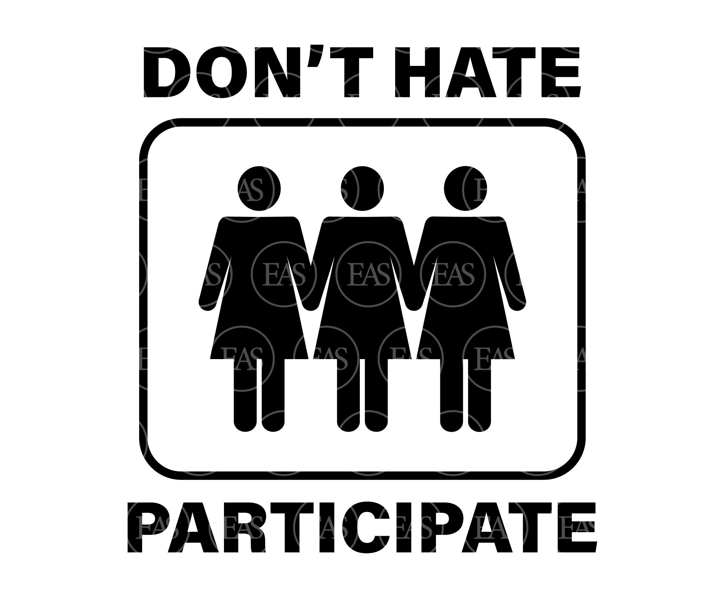 Dont Hate Participate Svg Threesome Svg Lesbian pic image