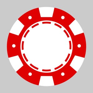 Jeton de casino rouge Svg, Casino Chip Png, Casino Coin Svg, Poker, Roulette, Las Vegas. Fichier de coupe vectorielle Cricut, Silhouette.